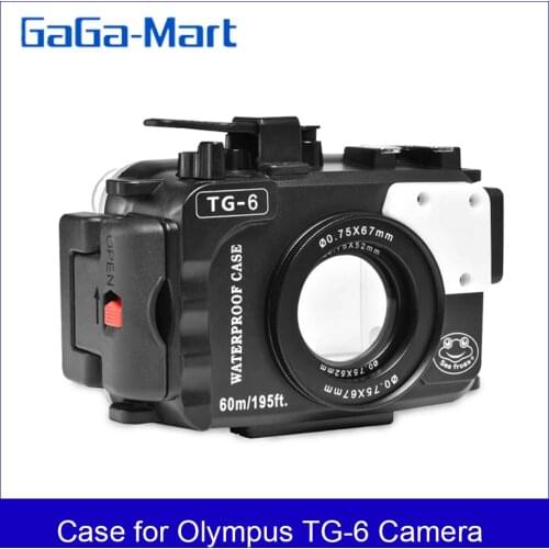 Camera Waterproof Housing Diving Case Protective Shell Underwater 60m/195ft Replacement for Olympus TG-6 Camera