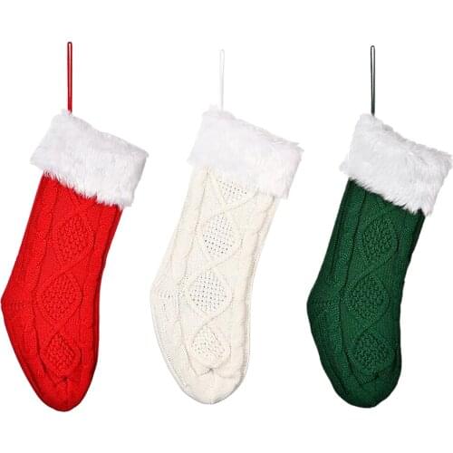 Knitting Christmas Stocking Fireplace Xmas Tree Decor Family Party Decor Holiday Season Party Decor Knitting Stocking