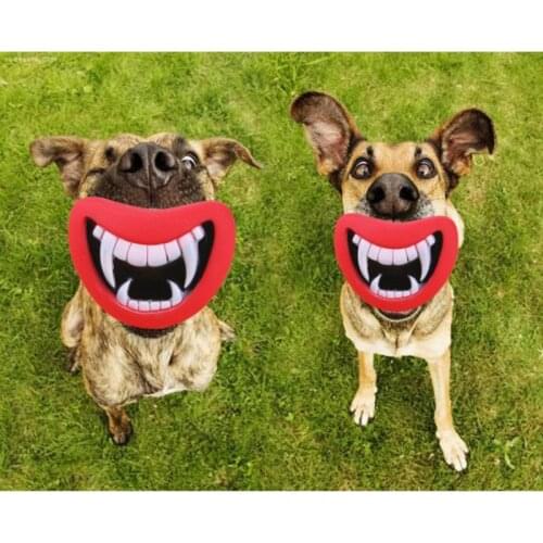 Funny hyena toy devils lips sound dog play /molar chew puppy bark toy trainingpet supplies