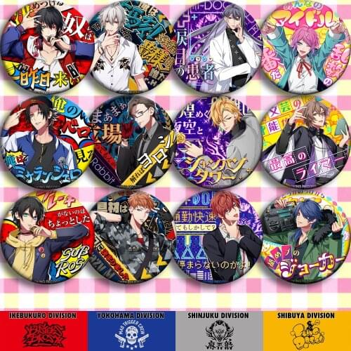 1pc 58mm DRP HypnosisMic Division Rap Battle Iruma Nirou Arisugawa Doppo Izanami anime badges brooch