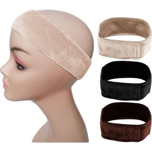 1pc Adjustable Velvet non-slip Wig Grip Band with Hook And Loop Tape For Holding Your Wig Hat Scarf Hair Wigs Head Hair Band