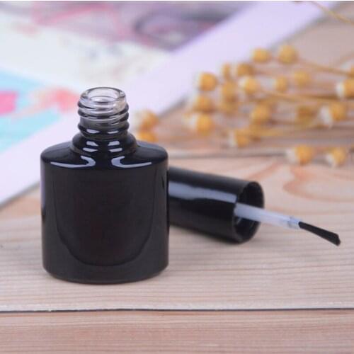 10ml Empty Nail Polish Bottle Black Glass With Agitator Mixing Balls Nail Polish