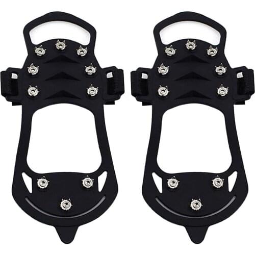 10 Spikes Walk Traction Cleats for Walking, Non Slip Ice Snow Grippers for Shoes Boots, Stretch Crampons Overshoe with Stickers