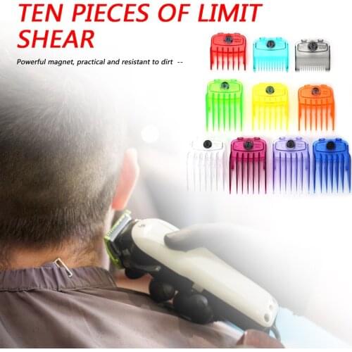 10pcs Set Clear Hair Clipper Limit Comb with Magnetic Trimmer Guide Attachment