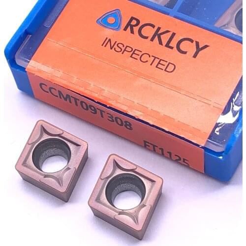 10pcs RCKLCY CCMT09T308 FT1125 high quality Turning CNC Stainless Steel Cutting Tools Tungsten Tool Bits Lathe Carbide Inserts