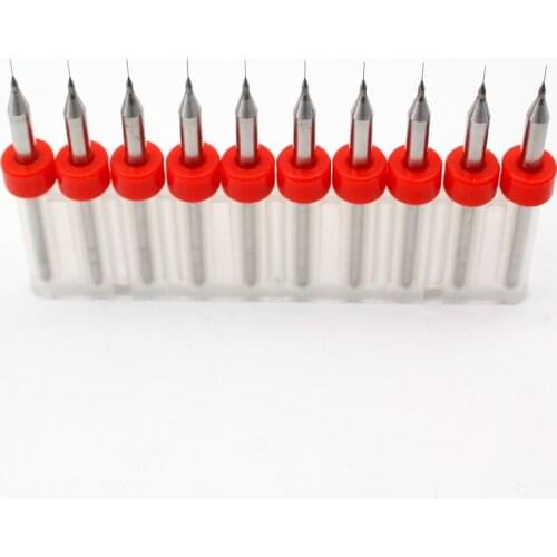 10 pcs/pack PCB drilling bits mini drills PCB hard alloy drilling bits milling cutter 0.2-4.5mm shank 3.175mm