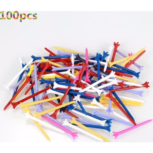 100 Pcs/Pack Professional Zero Friction 5 Prong 83mm Durable Plastic Golf Tees Golf Accessories