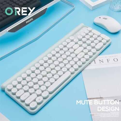 2.4G Wireless Silent Mini Gaming Set Mouse Keyboard Combo Round Button Magic Keyboard Mouse Kit For HP Laptop PC Gamer Computer