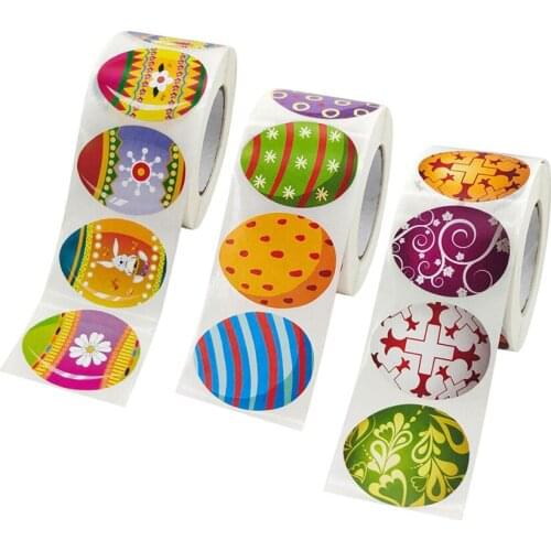 500Pcs Easter Stickers Cute Easter Rabbit Egg Seal labels Handmade Crafts Sticker For Easter Party Kids Gifts Bag Box Decor Tags