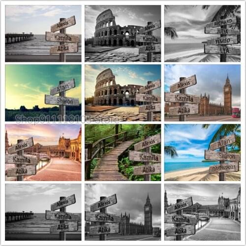 5D DIY Diamond Painting Personalized Name Diamond Embroidered Beach Wedding Gift Cross Stitch Handmade Mosaic Home Decoration