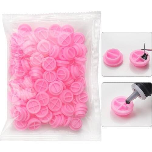 HOT 100 Pcs Eyelash Extension Pink Glue Cups Epoxy Cup Delay Cup Grafting Eyelash Make Up Tools Tattoo Adhesive Pigment Cups