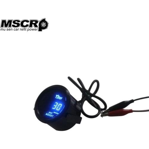52mm Digital Turbo Boost Gauge Meter with Sensor Unit -15~30 PSI Blue light And Red Warning Light MSCRP-YX01035