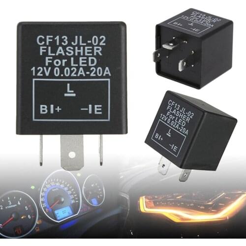 CF13-KTJL Universal 12V 24 V Turn Signal Light Blinker Relay Adjustable Frequency LED Flasher Relay Car Motorcycle Accessories