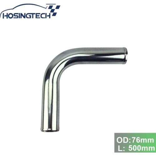 HOSINGTECH-Racing Cold Air Intake Pipe Diameter 76 mm Length 500mm 90 Degree Elbow Aluminum Pipe