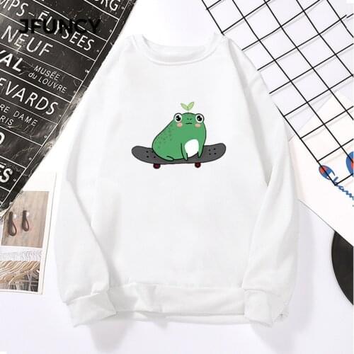 JFUNCY Women Oversized Hoodies Cartoon Sweatshirts Long Sleeve Pullover 2021 Fall Harajuku Female Clothes Woman Streetwear