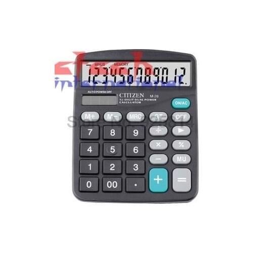 By dhl or ems 200pcs Portable Office Commercial Tool Battery or Solar 2 in 1 Powered 12 Digit Big Button Electronic Calculator
