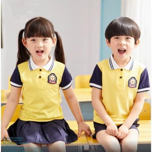 Brother sister matching family outfits boys clothing sets girls clothing princess dress Students Summer School Uniform