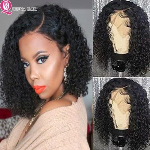 Short Curly Bob Wig 13x6 Kinky Curly Lace Front Human Hair Wigs for Black Women Brazilian Pre Plucked 360 Lace Frontal Wigs Remy