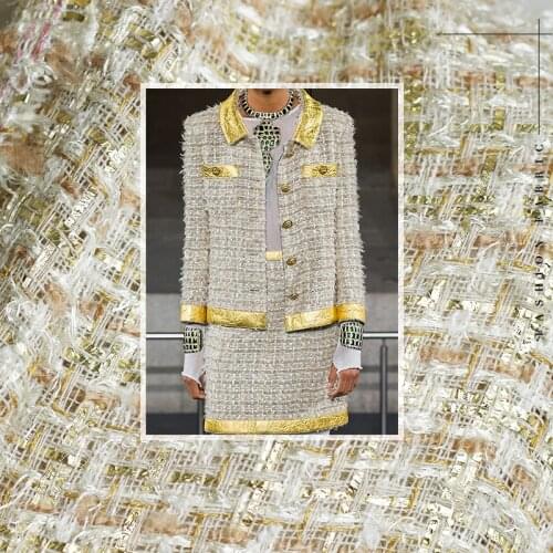 Red Raspberry France Golden Circle Tweed Fabrics Garment Material Autumn Women Jacket Coat Sewing Cloth Tailor Freeshipping