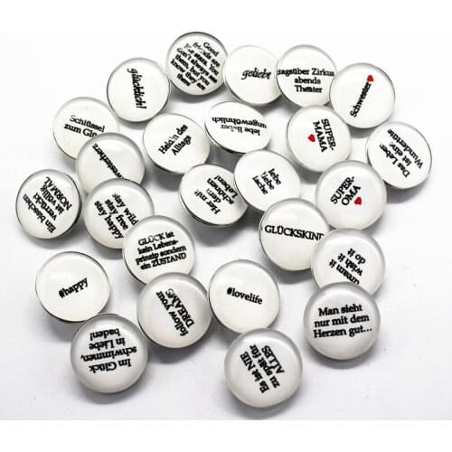 Mix 10pcs/lot I love my family Snap Buttons Charms 18mm Glass Buttons Fit DIY Snap Bracelets&Bangle Fashion Jewelry