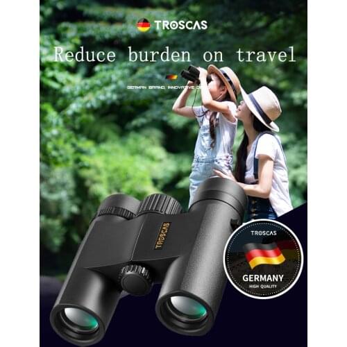 TROSCAS HD 10x26 Mini Binoculars Waterproof Portable and Foldable Bak4 Prism Optics Telescope for Outdoor Camping Hunting