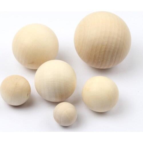 1-50Pcs 10-40mm Non-porous Natural Wood Beads Unfinished Wooden Balls Round Loose Beads for Jewelry Making DIY Accessories