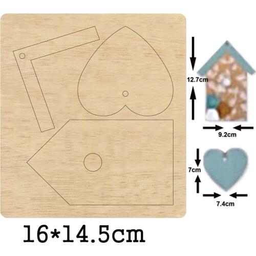 New Heart House Christmas Wooden Mold Wood Dies For DIY Leather Cloth Paper Craft Fit Common Die Cutting Machines on the Market
