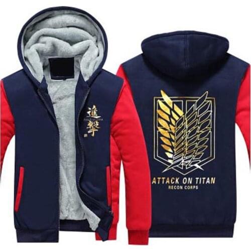 New Winter Warm Men Jacket Coat Attack on Titan hoodie Sweatshirt Anime Tokyo Ghoul Hoodie