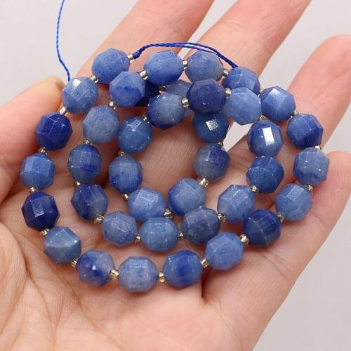 New Natural Stone Beaded High-Quality Faceted Blue Aventurine Loose Spaced Beads for Jewelry Making DIY Bracelet Accessories 8mm
