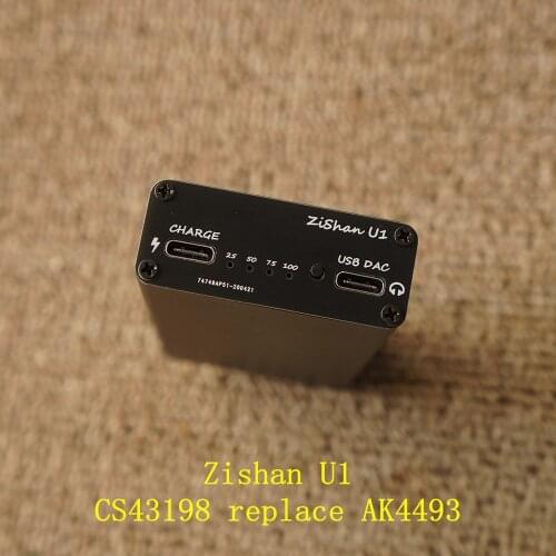Zishan U1 HIFI DSD128 Portable USB DAC 4200mAh Fast Charge Power Bank with CS43198 ES903 Chip Decoder Amanero XMOS Support Type