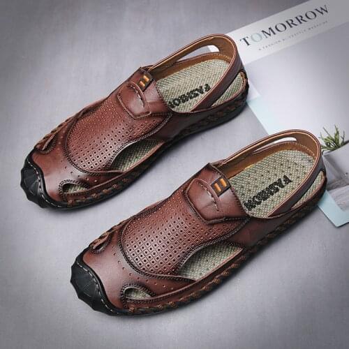 Zandalias Hombre Sandale Homme Cuir Sandals Men Leather Sandalet Erkek For 2020 Sandalia Masculina Couro Sport Summer Big Size