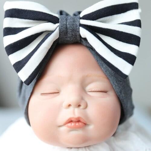 Winter Autumn Baby Girl Hat Big Bow Cotton Wool Thick Warm Baby Hat Kids Newbworn Bonnet Cap Beanie for Girls