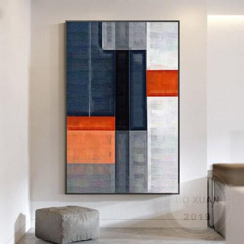 Frameless Blue Texture Modern Nordic Living Room Abstract Decoration Painting Hotel Entrance Wall Painting Light Luxury Mural