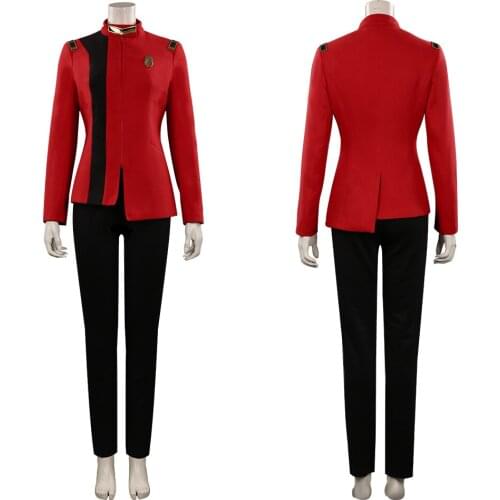 Trek Michael Burnham Cosplay Costume Red Uniform Outfits Halloween Carnival Suit