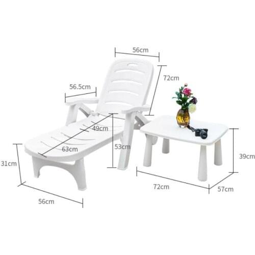 High quality Thicken Sun Lounger Folding portable Outdoor leisure beach chiar Pool Chairs with side table
