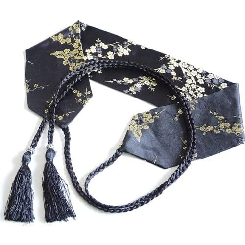 Japanese Kimono Obi Belt for Women Traditional Yukata High Waist Belt Haori Dress Girls Harajuku Wave Bandage Girl 2021 New