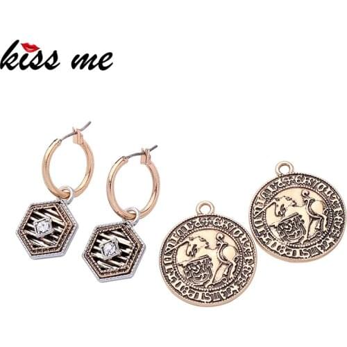 KISS ME 2 Pairs / Set Earrings Unique Fashion Zinc Alloy Acrylic Vintage Dangle Earrigns Women Accessories