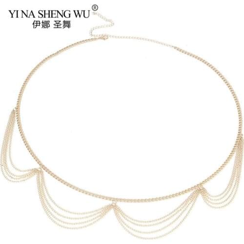 Bohemian Style Belly Dance Exaggeration Alloy Chain Women Multilayer Chain Waist Chans Temperament Belt Fashion Jewelry Waist