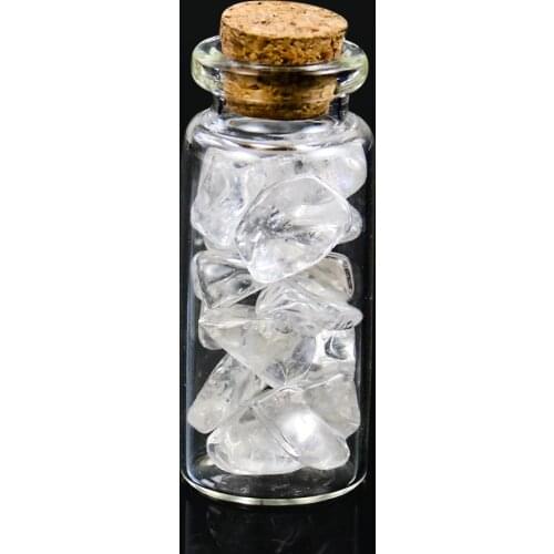 2PCS 20ml Drifting Bottles Natural White Crystal Gravel Glass Wishing Bottles with Cork Stoppers Hanging Decor Pendant Craft