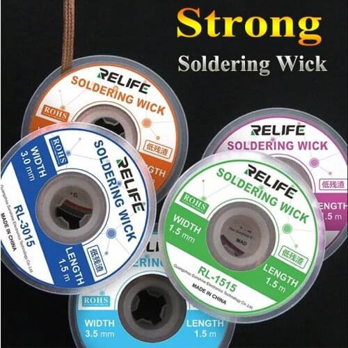 2pcs/lot Solder Wick Tin Remover Desoldering Wire 1.5/2.0/2.5/3.0/3.5mm Desoldering Braid BGA Soldering Tools