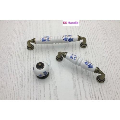 4pcs ceramic knobs puxadores tiradores de ceramica ceramic cabinet door knobs handle porselein knop