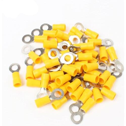 40PCS RV5.5-4 RV5.5-5 RV5.5-6 Yellow Ring insulated terminal cable Crimp Terminal suit 4-6mm2 Cable Wire Connector