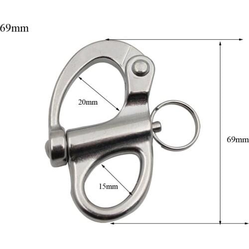 69mm fixe eye snap shackle marine snap shackle 1 PCS per PackStainless Steel Swivel Snap Shackle - Marine/Boat/Sailing/Yacht