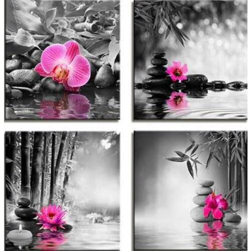 Diy Diamond Embroidery Red Flower Diamond Painting Full Square/round Diamond Mosaic Set Cross Stitch Home Decoration