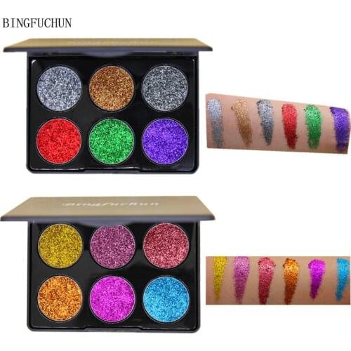 Bingfuchun Brand Diamond Glitter Eye Shadow Palette Golden Shimmer and Shine Sequins Eyeshadow Pallete Pigment Korean Cosmetics