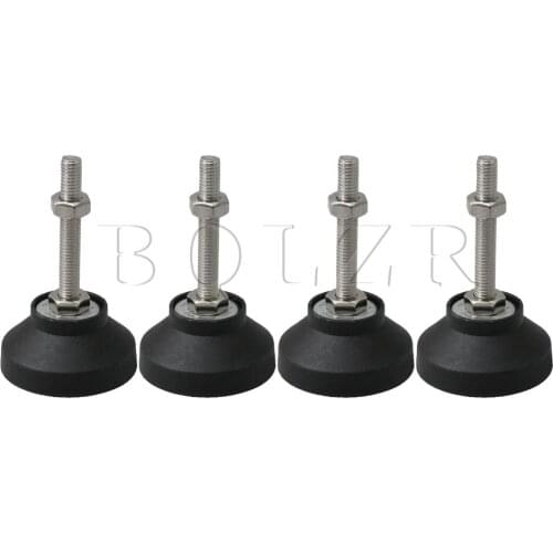 BQLZR 4x 50mm Dia Adjustable Leveling Feet Threaded Furniture Glide M8 x 53mm