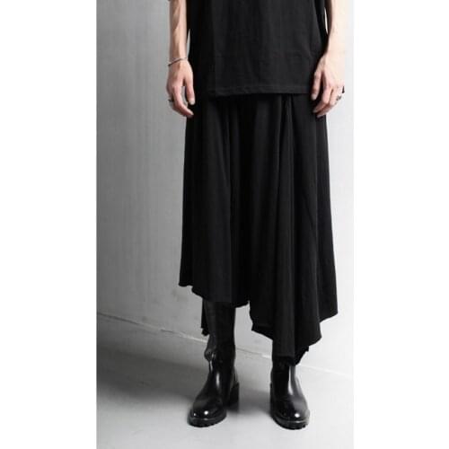 Original new casual pants mens Capris Japanese fashion Yamamoto fashion niche loose size wide leg skirt pants