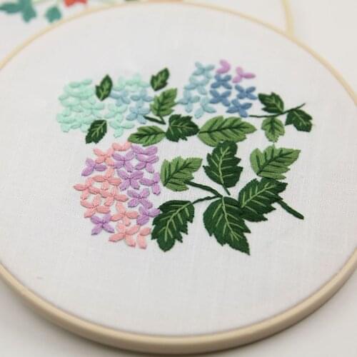 DIY Embroidery Material Kits Mesh Flower Painting DIY Beginner Embroidery Materials Kit Stitch Kit Floral Fabrics Needlework
