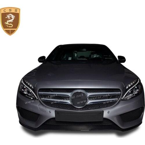 For Benz C Class W205 C180 C200 C300 C65 Front Lip Rearview Mirror Cover Rear Bumper Fender Vent Side Skirts Rear Wing Spoiler