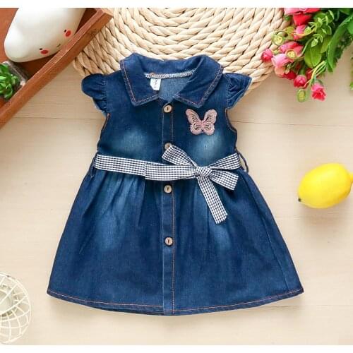 Girls Denim Dresses Summer Kids Fashion Cotton Dress Clothes For Baby Girls Children Birthday Clothing 2020 New Outfits 1 2 3Y